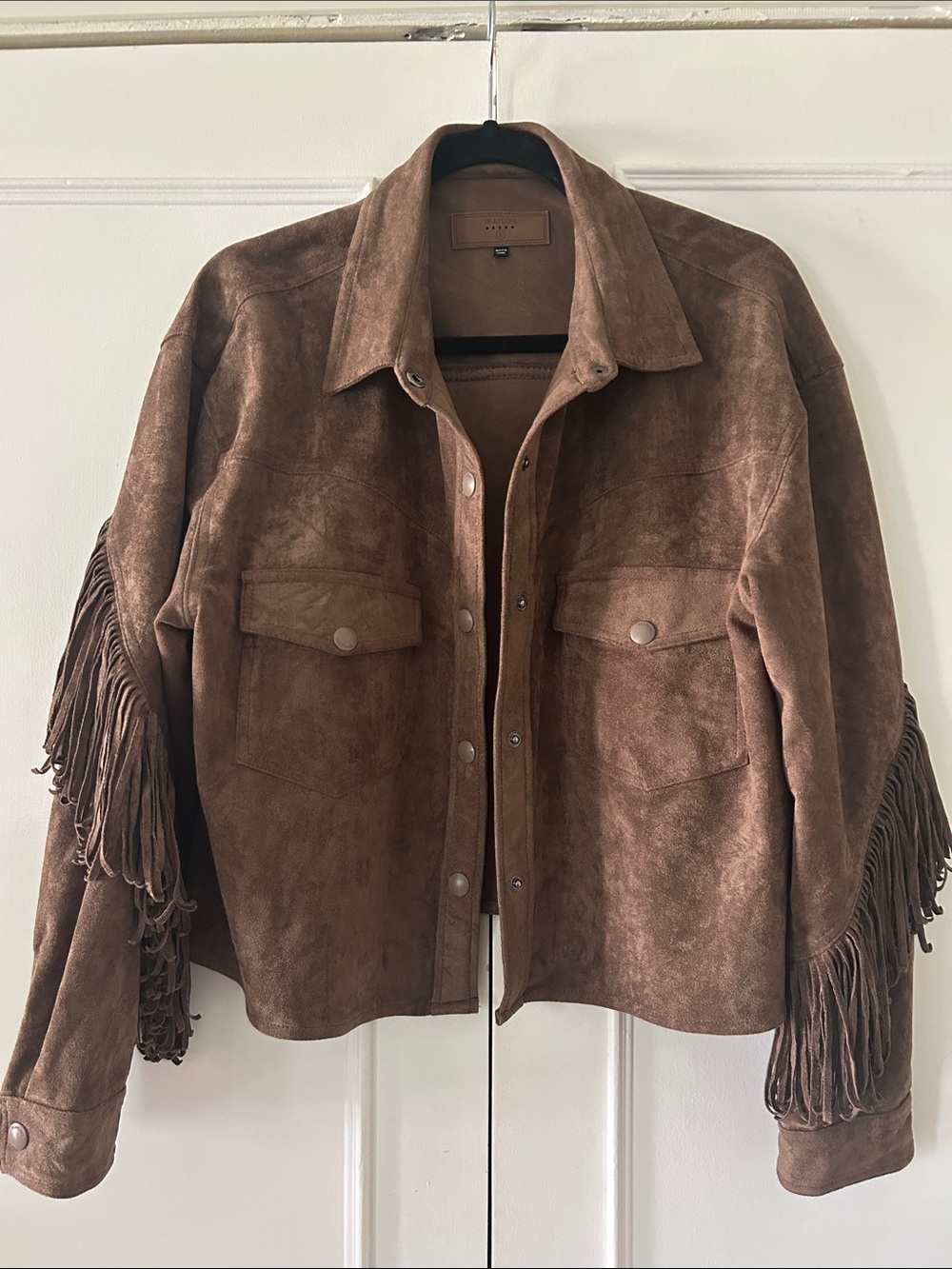 Blank NYC Brown Suede Fringe Jacket
